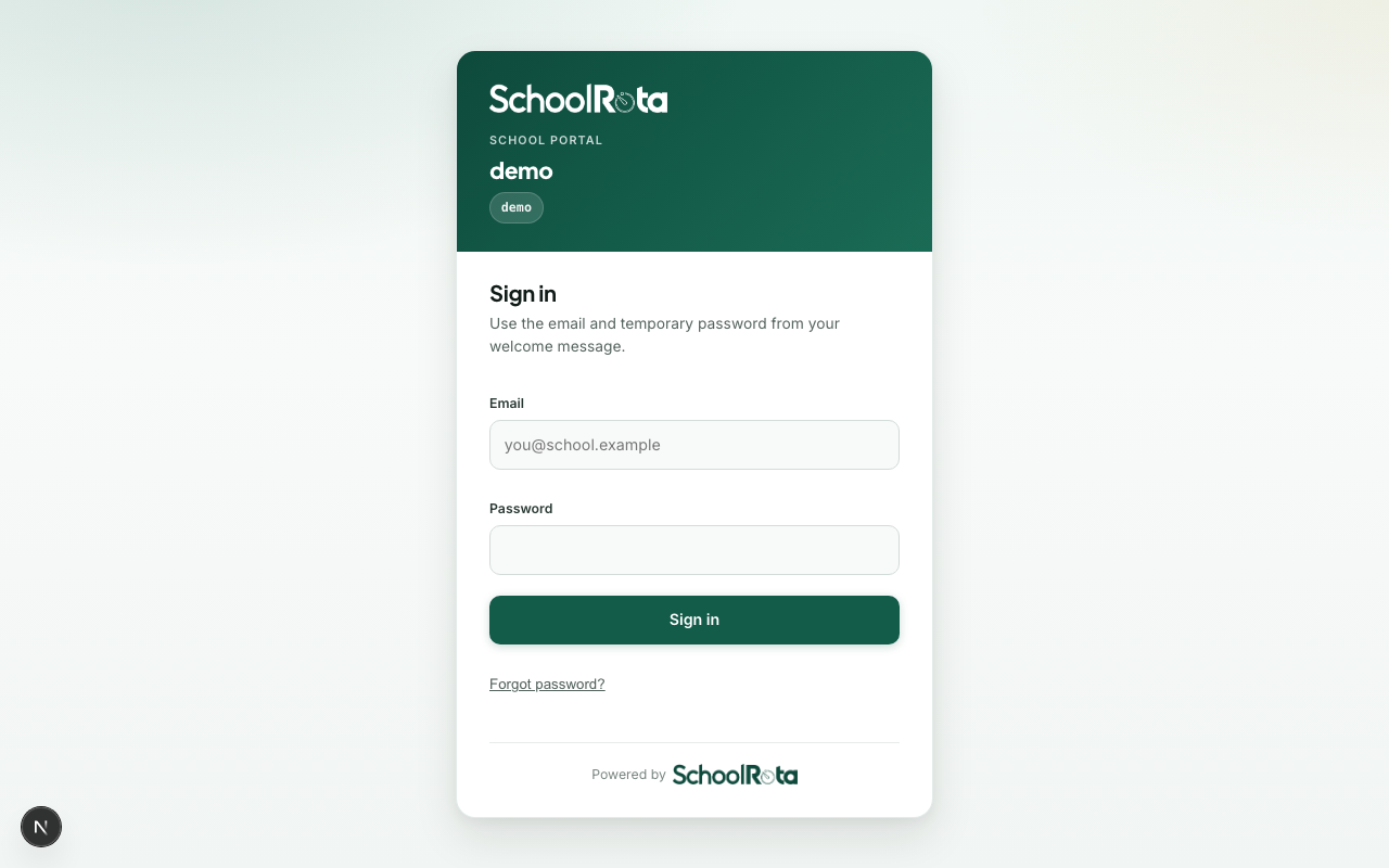Staff import panel